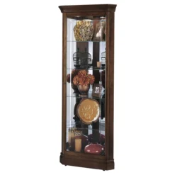 Howard Miller 680346 Jennings Curio Cabinet - Cherry Bordeaux