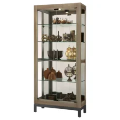 Howard Miller 680682 Quinn V Curio Cabinet - Aged Grey