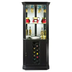 Howard Miller 690048 Piedmont VII Wine & Bar Cabinet - Black Satin
