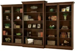 Howard Miller Oxford 5pc Bookcase Wall Unit In Saratoga Cherry