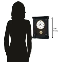 Howard Miller 635187 Howard Miller Mia Mantel Clock 635187 Worn Black (Brown Undertone)