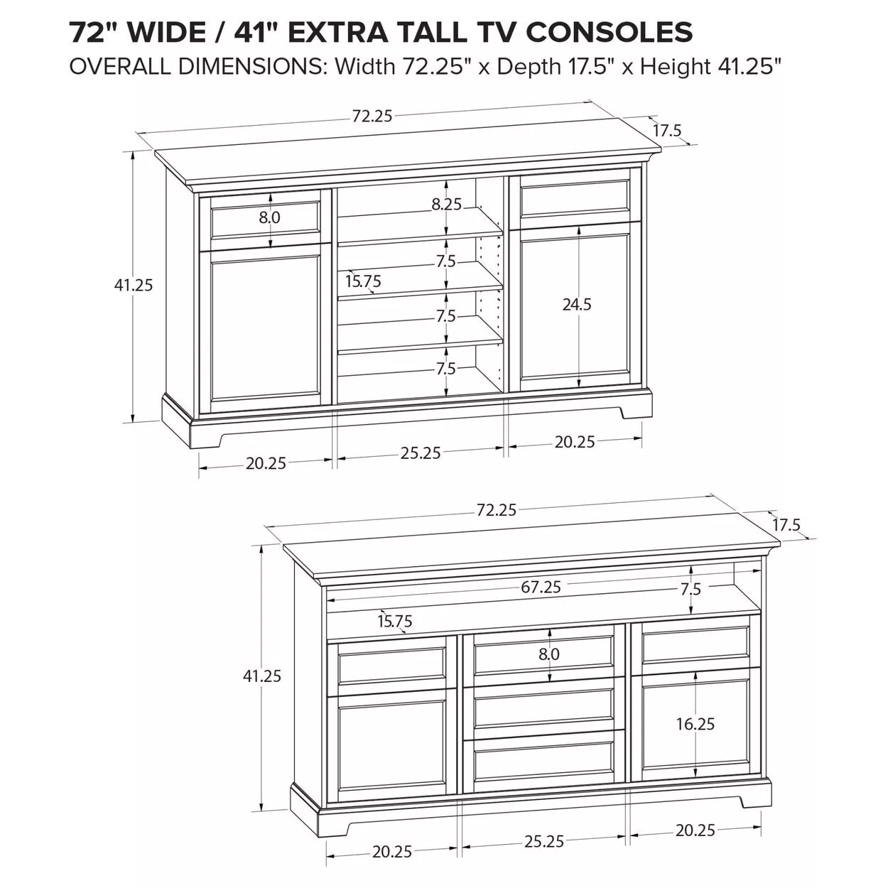 Howard Miller XT72C Tall TV Console 2 Howard Miller XT72C Tall TV Console - Image 2