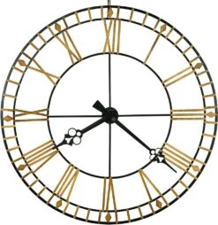 47"H Avante Wall Clock Black And Antique Gold