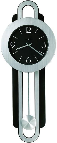 33"H Constance Wall Clock Brushed Nickel And Satin Black