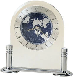 6"H Discoverer Alarm Clock Silver Tone