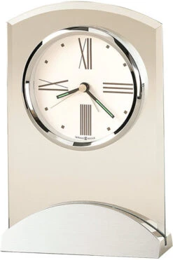 7"H Tribeca Alarm Clock Brushed And Polished Aluminum