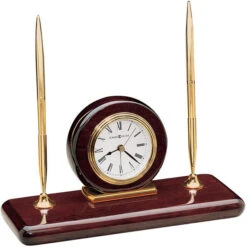 5"H Rosewood Desk Set Alarm Rosewood Hall