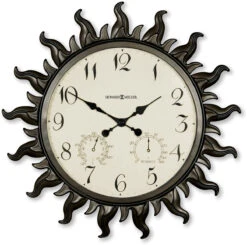 23"H Sunburst II Wall Clock Metal With Powder Coated Case